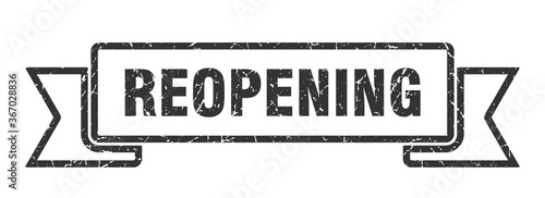 reopening grunge vintage retro band. reopening ribbon