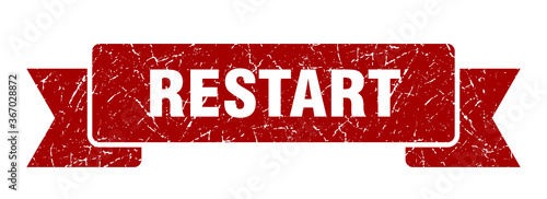 restart grunge vintage retro band. restart ribbon