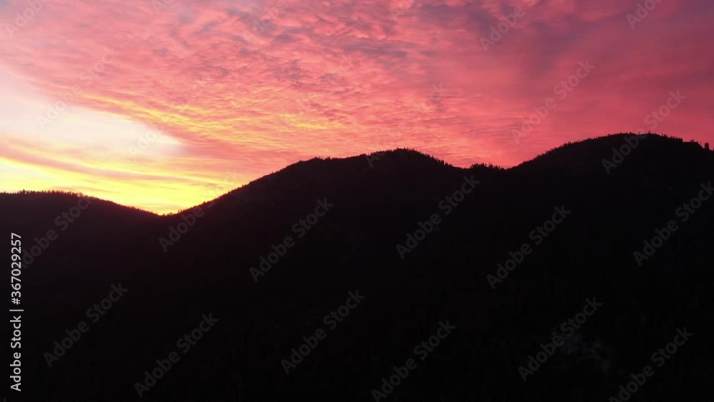 Sunset Sequoia National Forest Landscape Drone View California Sunset Sequoia National Forest Landscape Drone View California