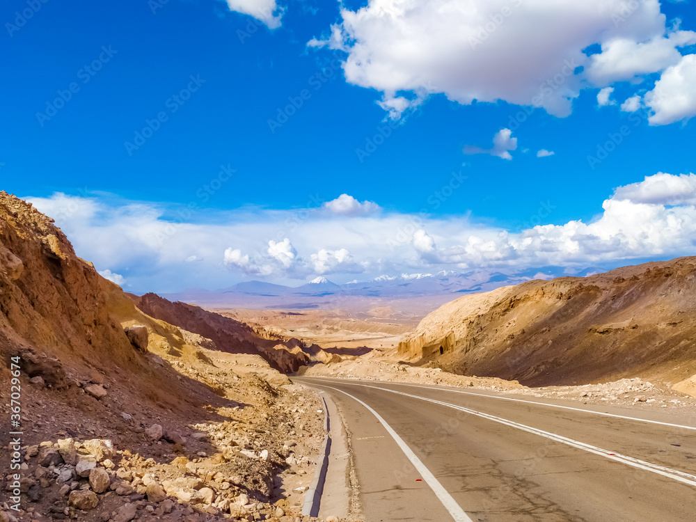 Fantastic uninhabited landscapes of the Atacama Desert in Chile