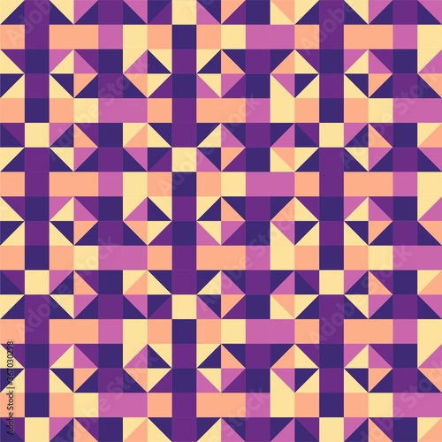 Beautiful of Colorful Rhombus, Triangle and Square, Repeated, Abstract, Illustrator Pattern Wallpaper. Image for Printing on Paper, Wallpaper or Background, Covers, Fabrics