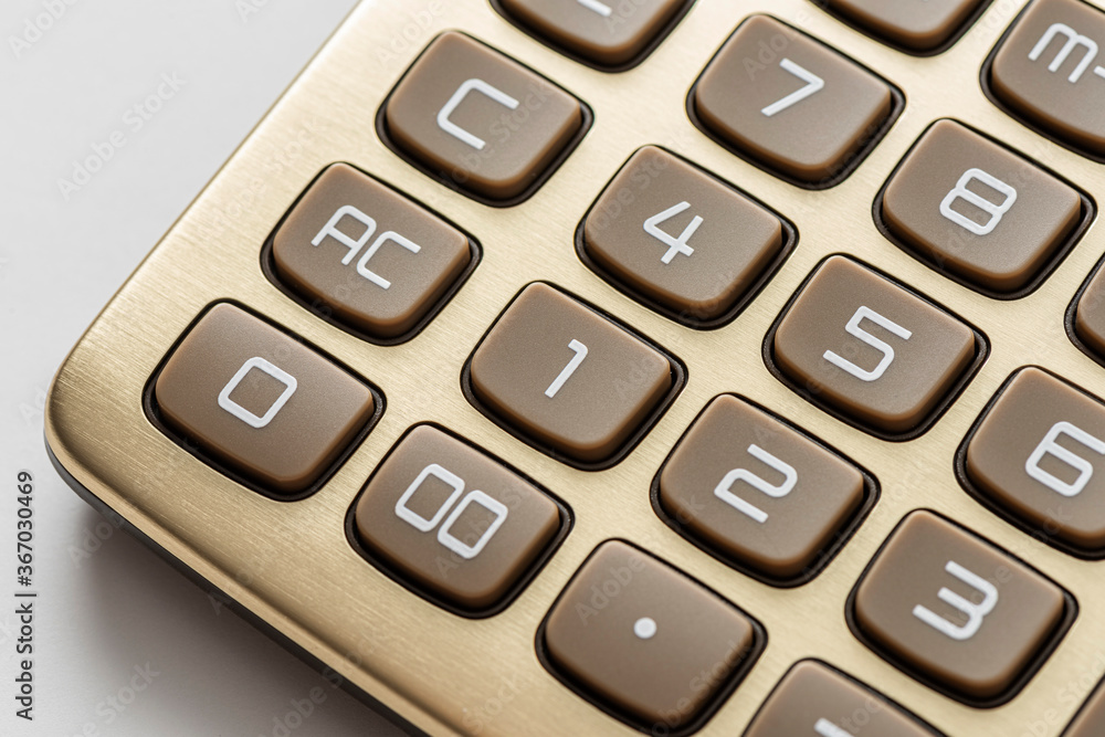 Part of gold calculator on the white background Part of gold calculator on the white background