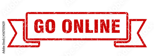 go online grunge vintage retro band. go online ribbon