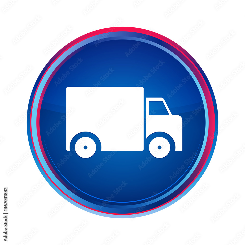 Delivery truck icon silky blue round button aqua design illustration Delivery truck icon silky blue round button aqua design illustration