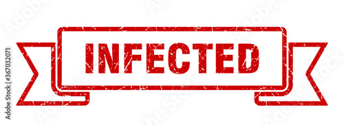 infected grunge vintage retro band. infected ribbon