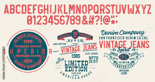 Craft retro vintage typeface design. Youth fashion type.