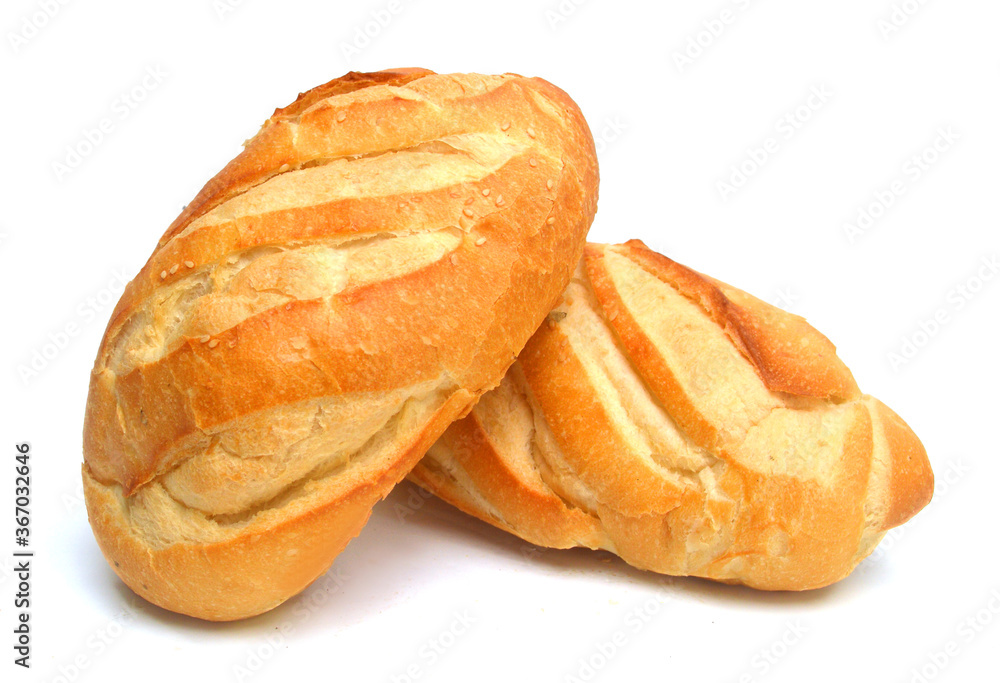 Two bread on a white background. Two bread on a white background.