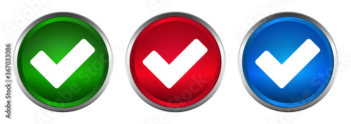Validate icon supreme round button set design illustration