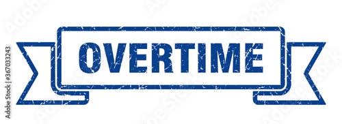 overtime grunge vintage retro band. overtime ribbon