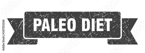 paleo diet grunge vintage retro band. paleo diet ribbon