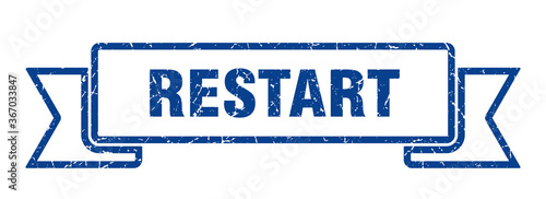 restart grunge vintage retro band. restart ribbon