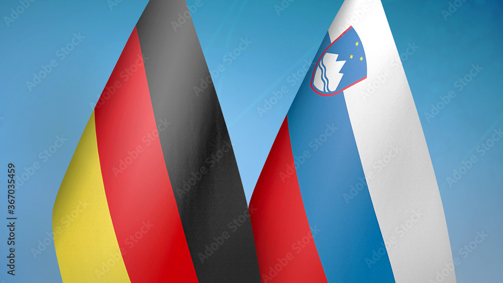 Obraz premium Germany and Slovenia two flags