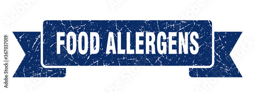 food allergens grunge vintage retro band. food allergens ribbon