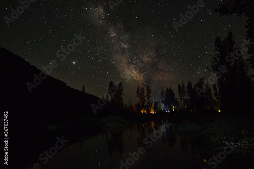 Milky Way in Night Sky with Stars