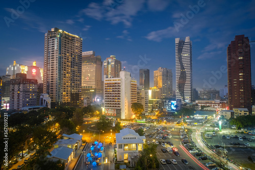 Taichung  Taiwan - February 24  2018  Famous travel destinations of Taiwan. Asia modern business concept image  panoramic skyline cityscape  night view   shot in Taichung  Taiwan.