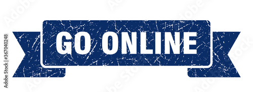 go online grunge vintage retro band. go online ribbon