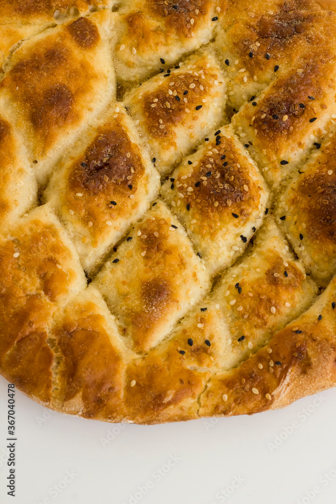 Traditional Fresh Ramadan Bread Background,close up taken