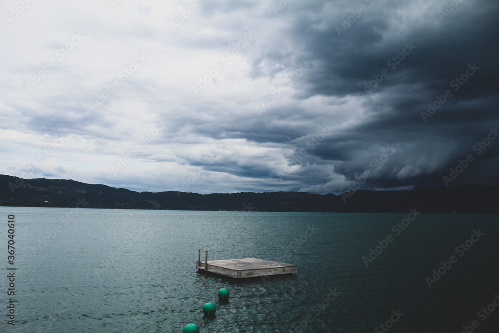 Storm in the Lake contrast landscape