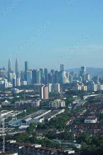 Beautiful city skyline of Kuala Lumpur during hot afternoon time. Kuala Lumpur is the capital of Malaysia.