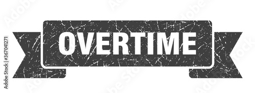overtime grunge vintage retro band. overtime ribbon