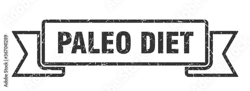 paleo diet grunge vintage retro band. paleo diet ribbon