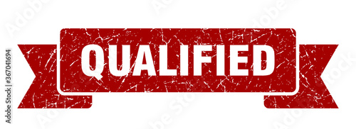 qualified grunge vintage retro band. qualified ribbon