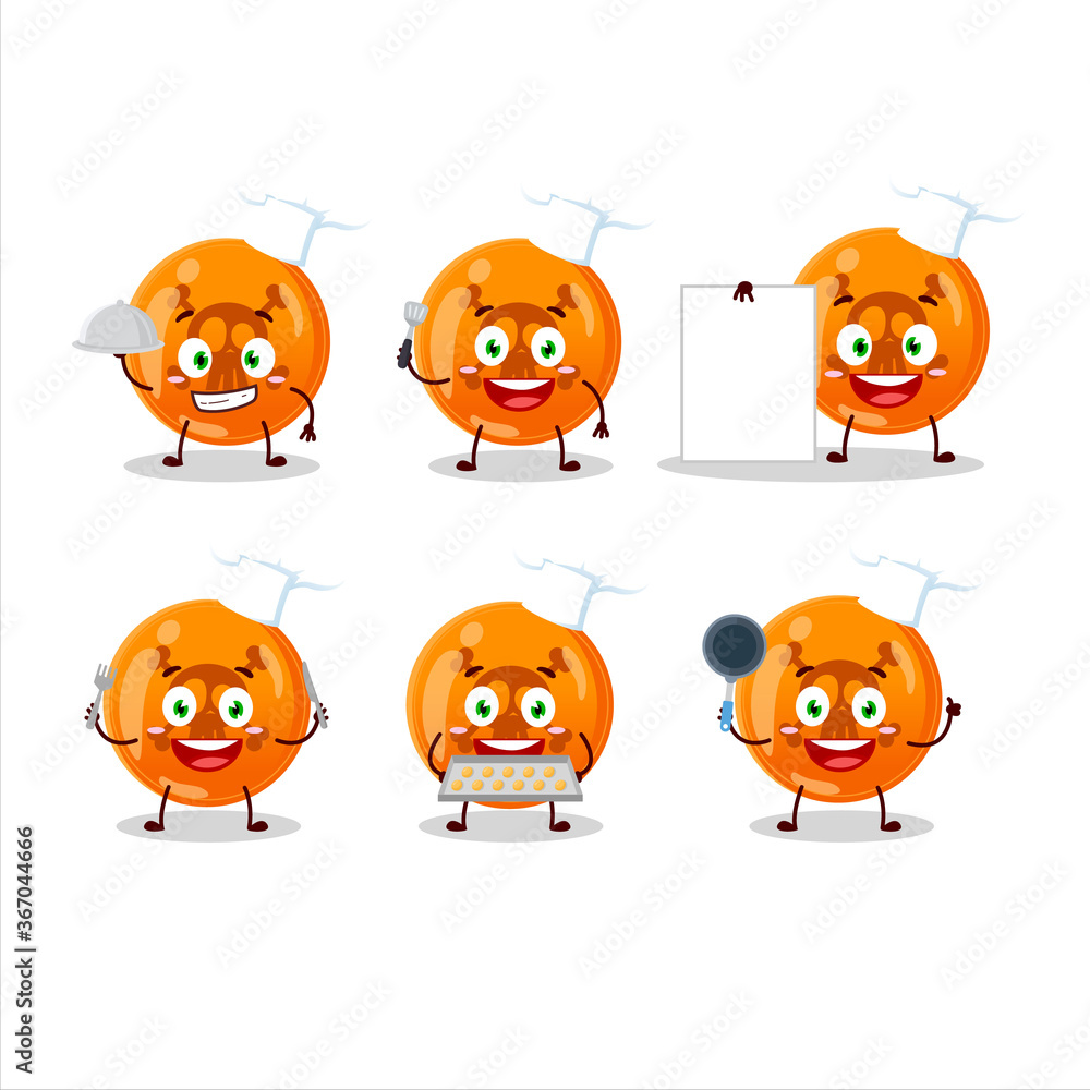 Cartoon character of halloween dangerous with various chef emoticons