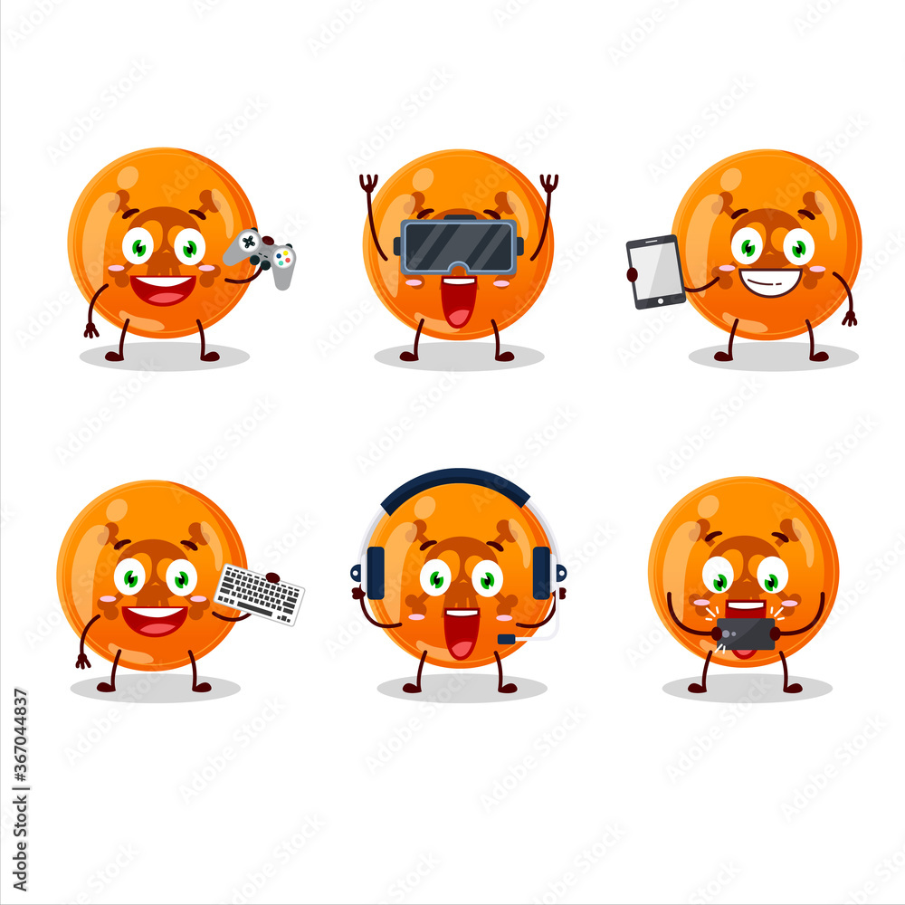 Halloween dangerous cartoon character are playing games with various cute emoticons Halloween dangerous cartoon character are playing games with various cute emoticons