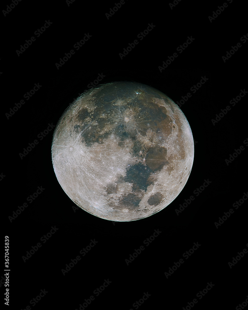 90% Waxing Gibbous Moon with Color taked with Telescope 90% Waxing Gibbous Moon with Color taked with Telescope