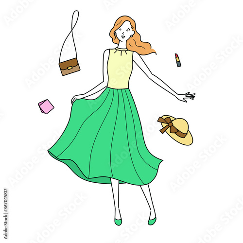 おめかしする女性