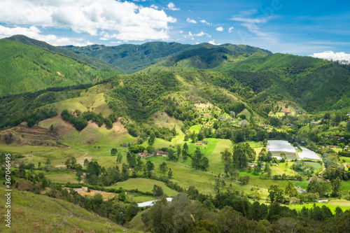 Colombian landscapes. Green mountains in Colombia  Latin America