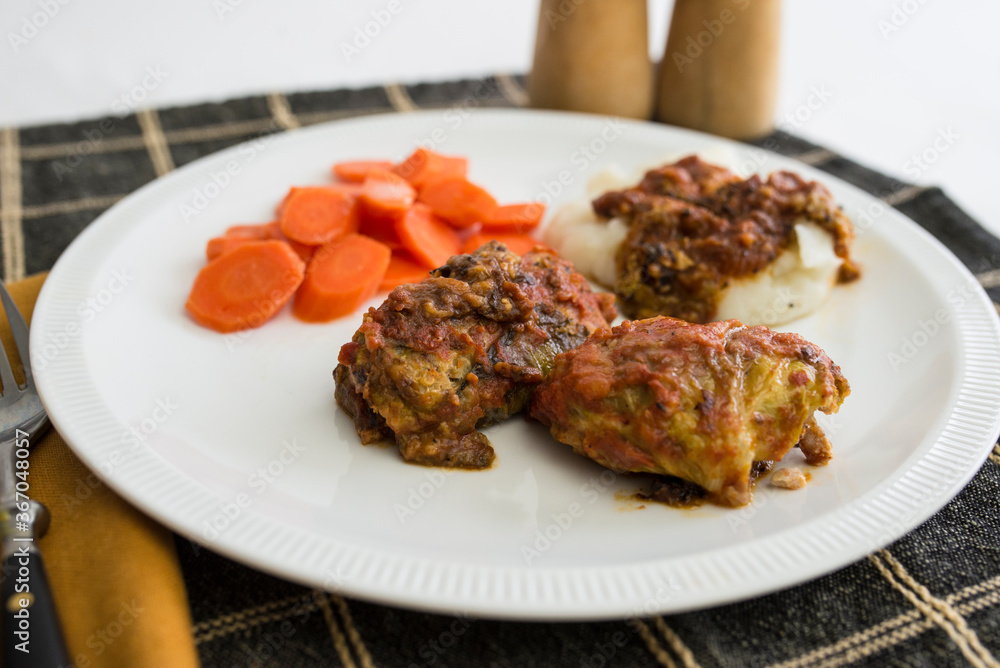 Cabbage rolls made with bok choy. Cabbage rolls made with bok choy.