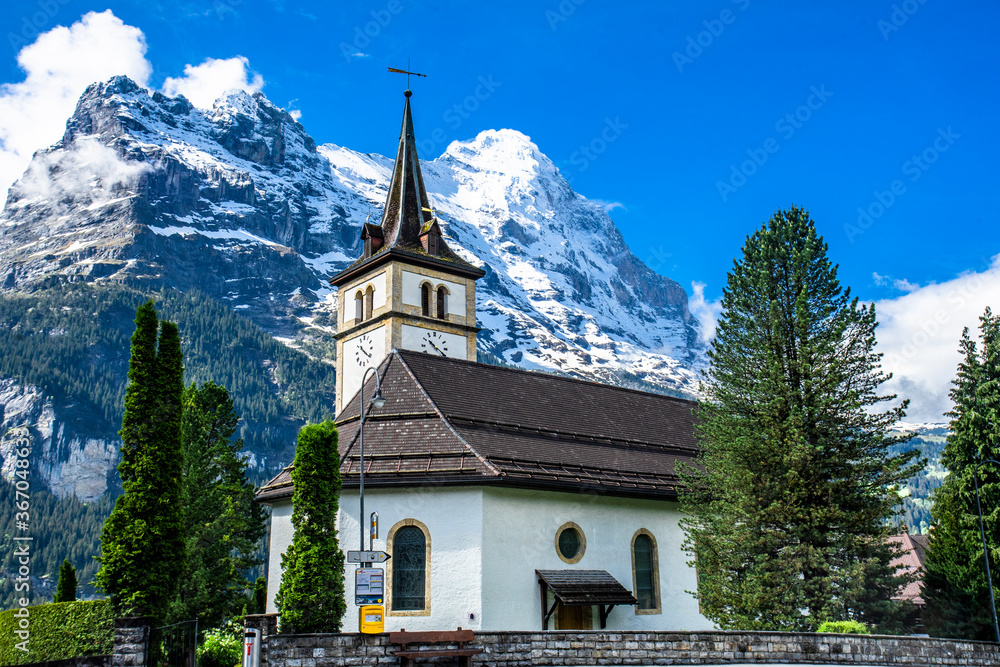 The church in Grindelwald, Switzerland