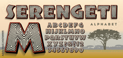 Serengeti Font: A Zebra Striped Alphabet Design