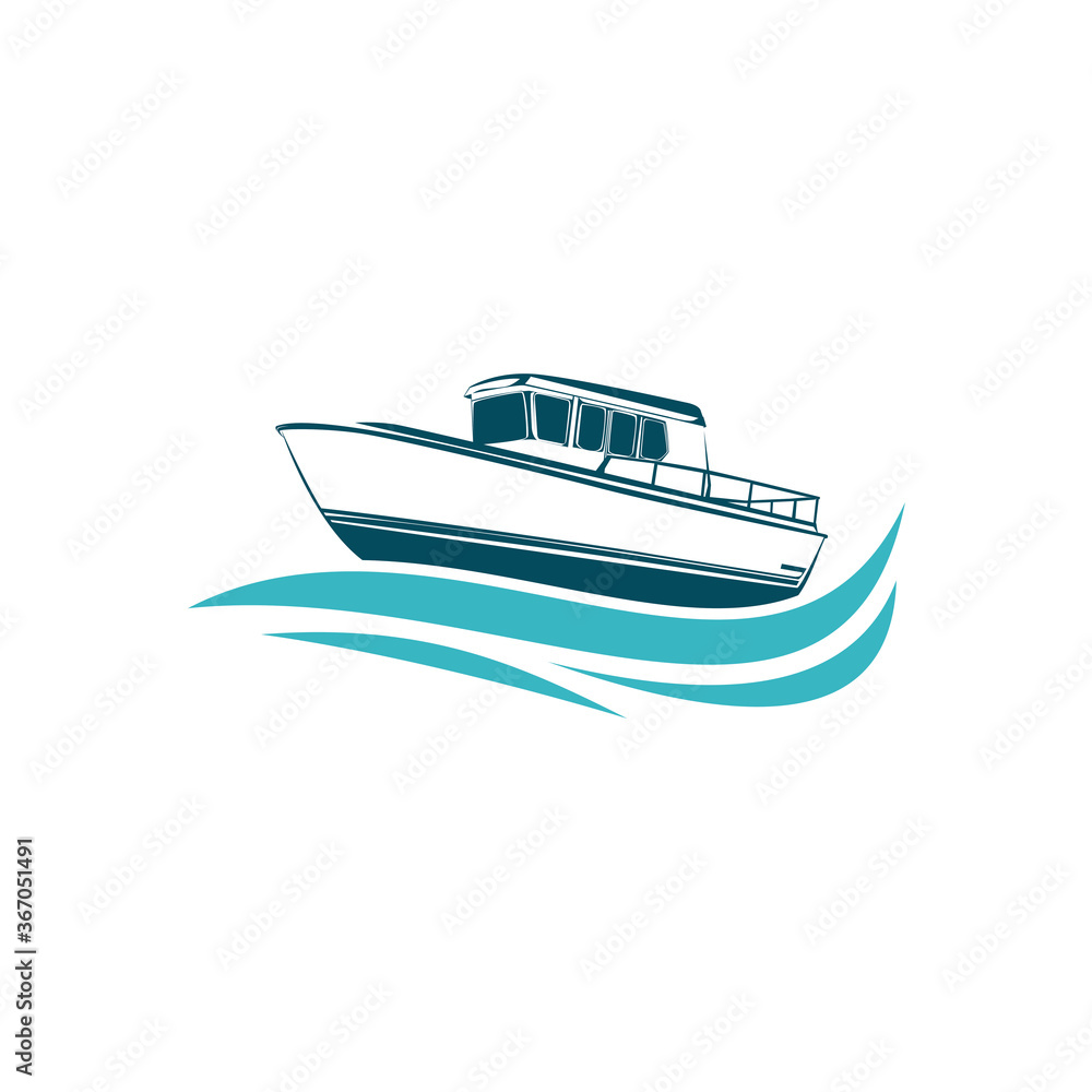 Boat Trip Logo Template Design