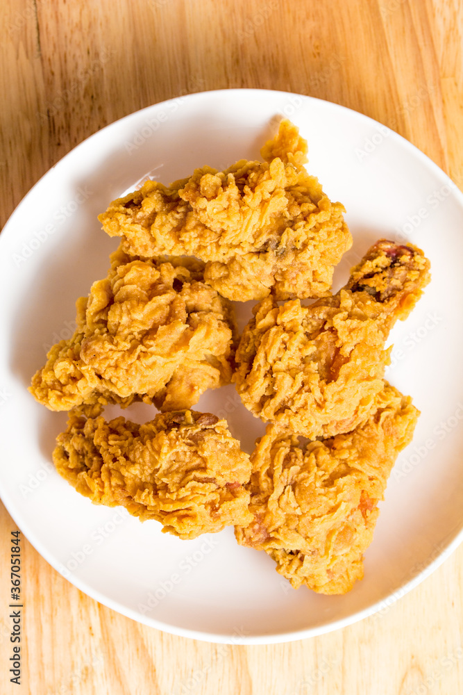 Golden delicious beer and Fried chicken nuggets Golden delicious beer and Fried chicken nuggets