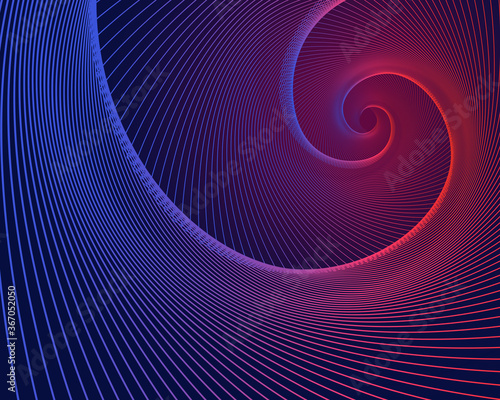 Red and blue dream vortex line contracted background