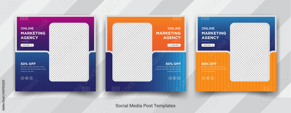 Online marketing agency square social media post design 