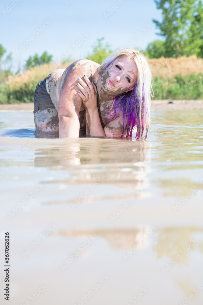 Fototapeta premium Woman at the Lake