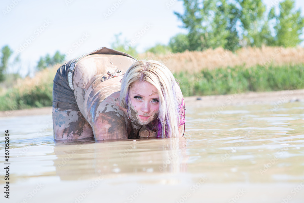 Fototapeta premium Woman at the Lake