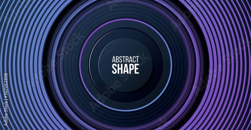 abstract blue light background with stepped rings geometric shapes