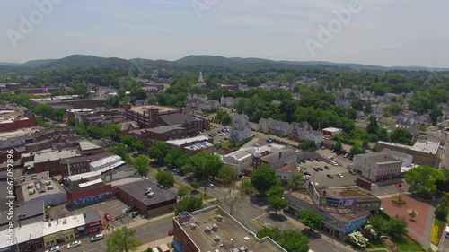 Downtown Danbury Connecticut Drone View