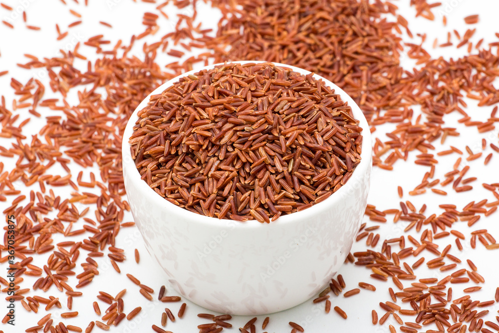 Close-up of red brown rice still life Close-up of red brown rice still life