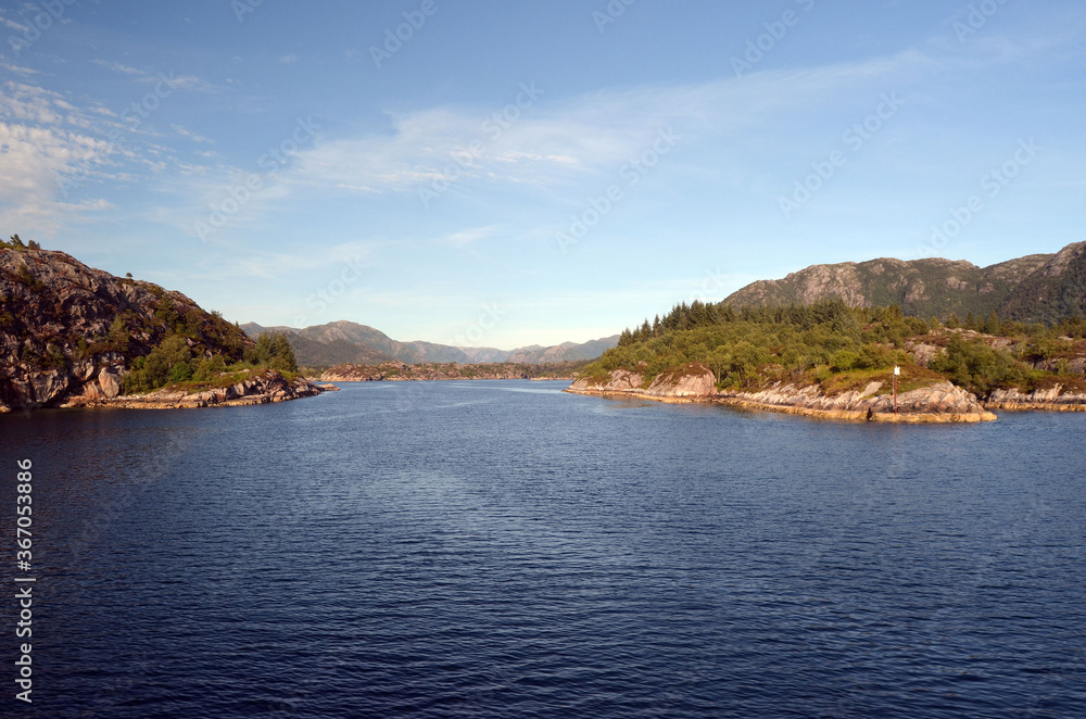 Sognefjord, Norway, Scandinavia. View from the board of Flam - Bergen ferry.