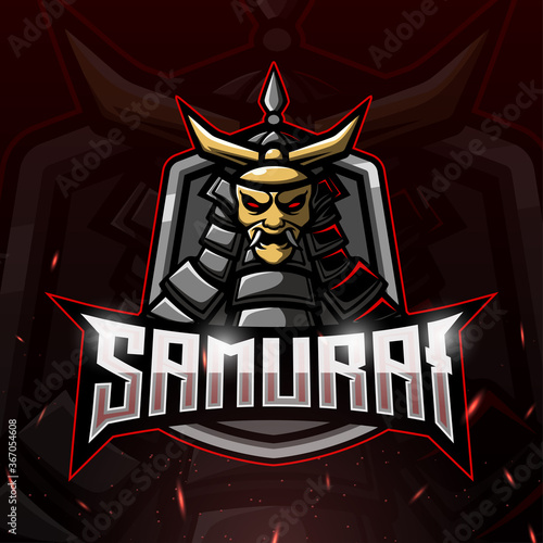 Samurai mascot esport logo design