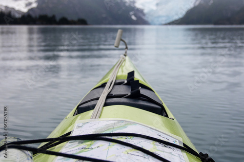 Sea kayaking in Alaska with map 