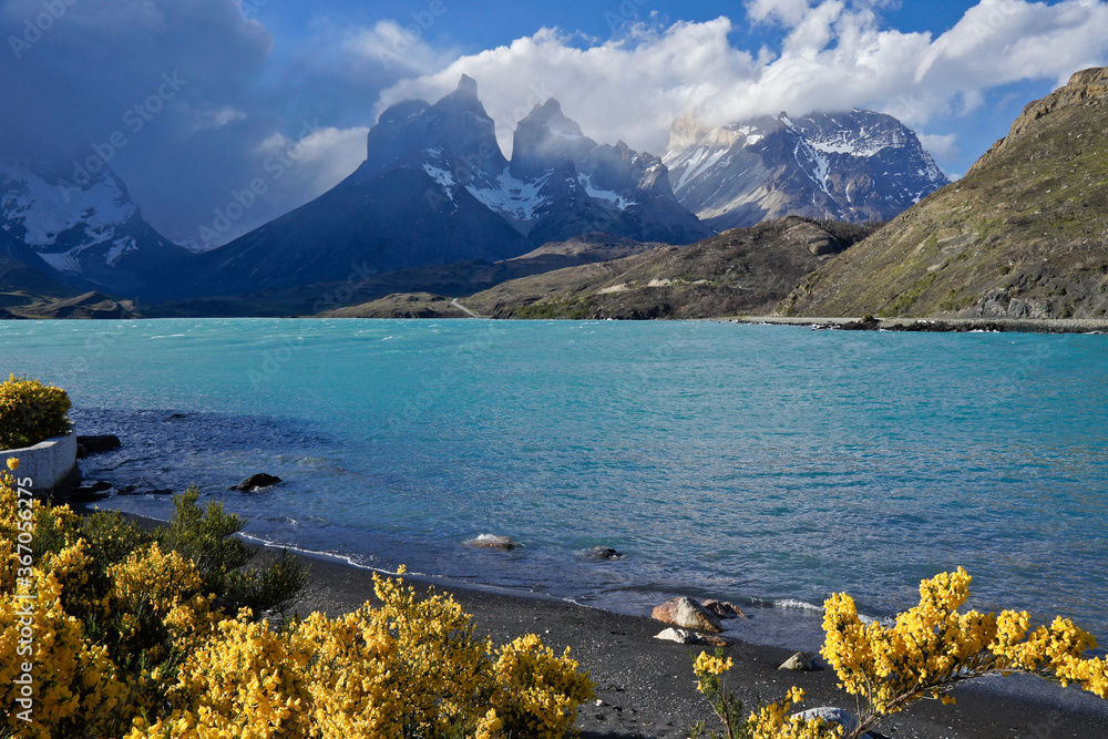 Los Cuernos and Lago Pehoe, Torres del Paine National Park, Patagonia, Chile