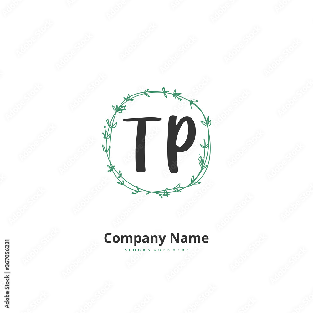 T P TP Initial handwriting and signature logo design with circle. Beautiful design handwritten logo for fashion, team, wedding, luxury logo.