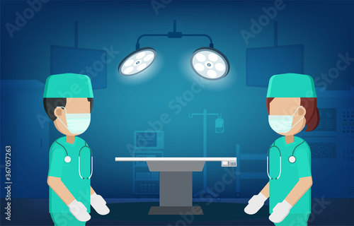 Surgeon team in surgery room