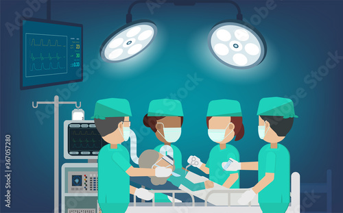 Surgeon team in surgery room